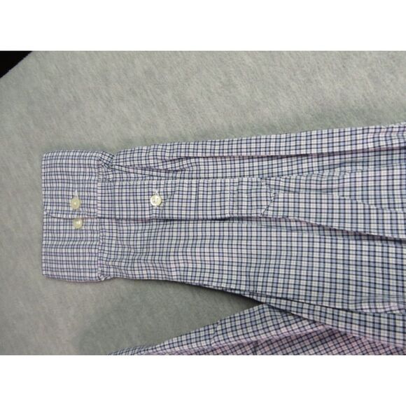 Lauren Ralph Lauren Mens Shirt Large 17 34/35 Blue‎ Check Plaid Button Up LRL - Picture 10 of 10